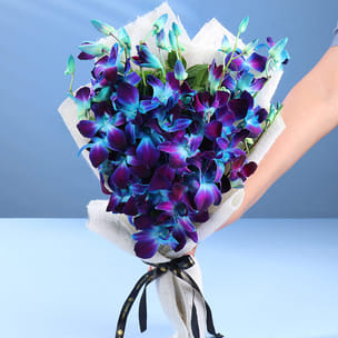 Blue Vanda Orchid Jute Flower Bouquet Blue Vanda Orchid Jute Flower Bouquet
